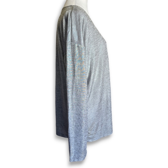 Liz Claiborne Silver V-Neck Top - Picture 3 of 6